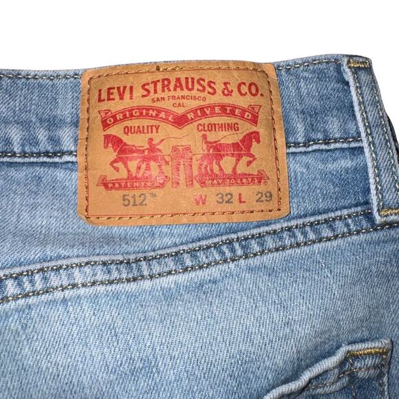 Levi’s 512 Slim Taper Jeans 32x29 Light Wash Y2K Grunge - Picture 3 of 6